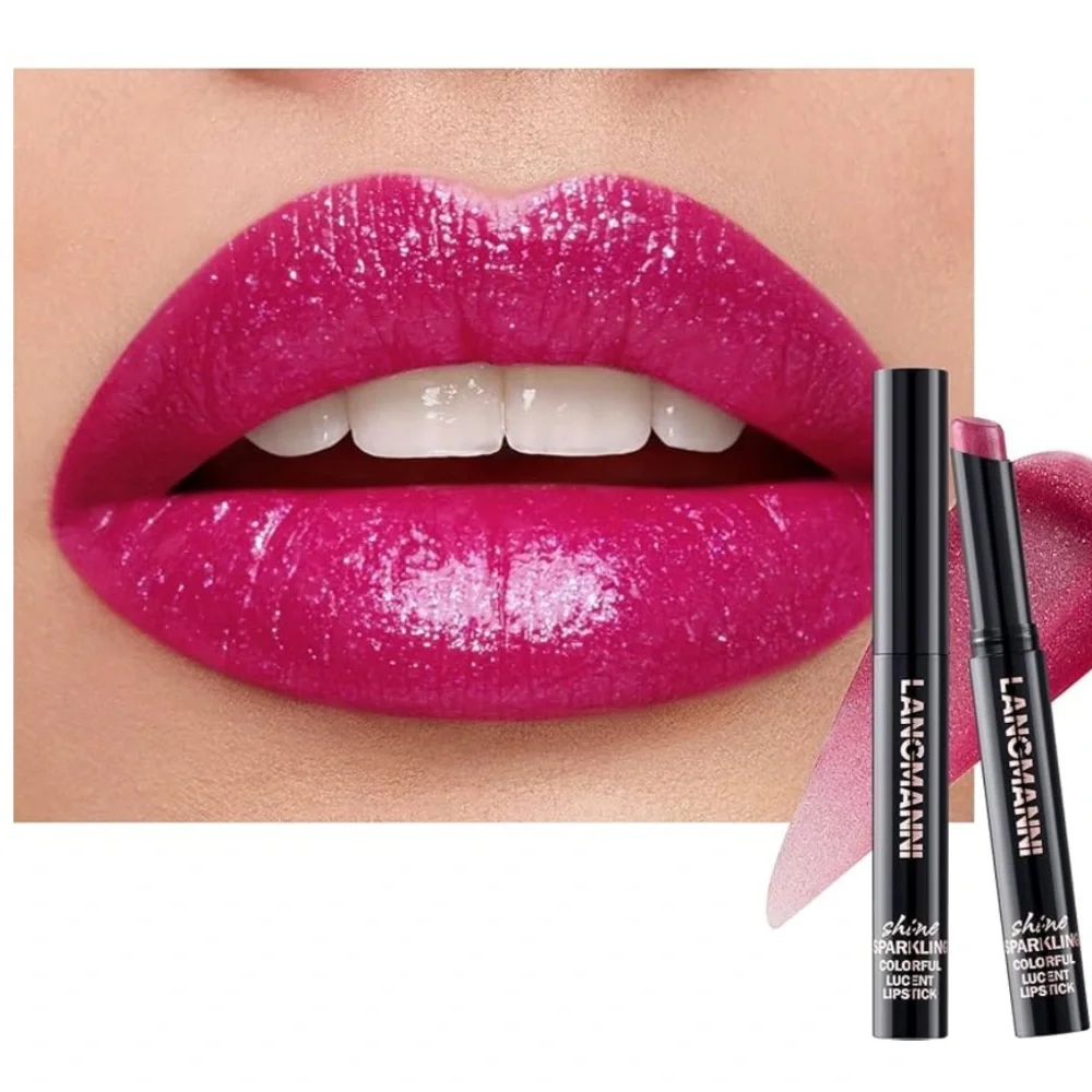 10Pcs Sparkling Lipstick Lip Gloss Long Lasting Waterproof Moisturizer Lip Balm